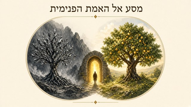 לוגו מסע אל האמת הפנימית - עץ הדעת, דלת מעבר ועץ החיים